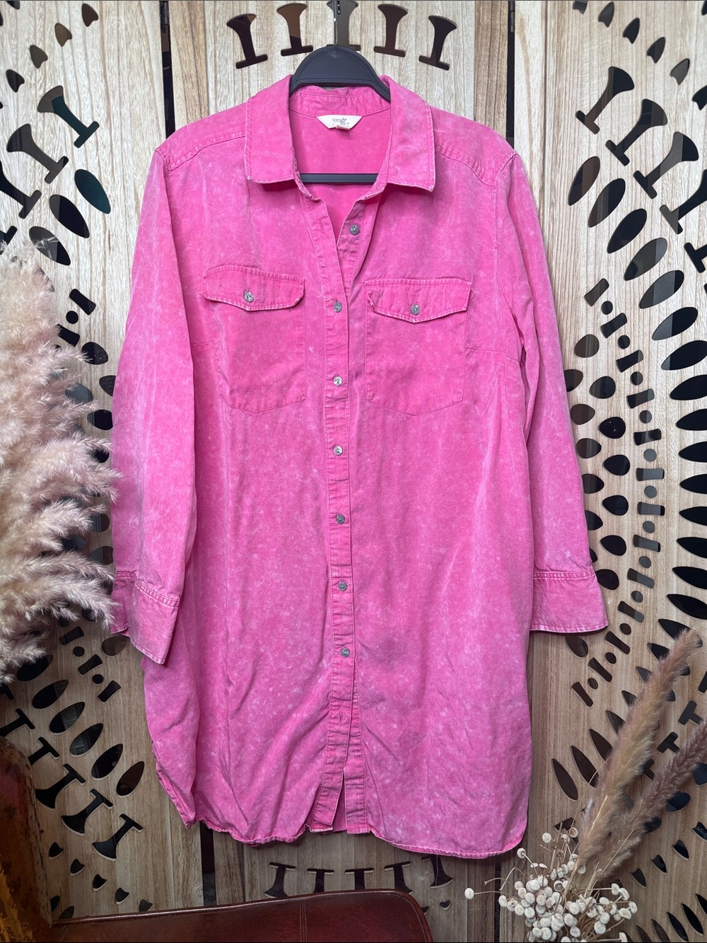 Terra & Sky Bubblegum Pink Denim-Style Shirt Jacket